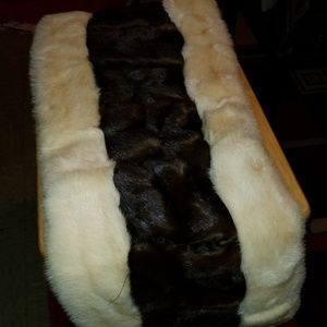 Vintage Mink Brown and Beige Shawl